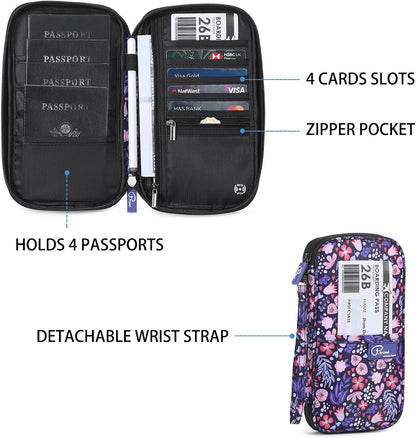 RFID Travel Passport Wallet, Family Passport Holder, Trip Document Organizer P.Travel Series