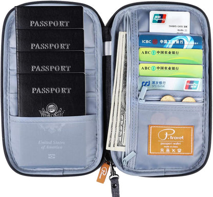 RFID Travel Passport Wallet, Family Passport Holder, Trip Document Organizer P.Travel Series