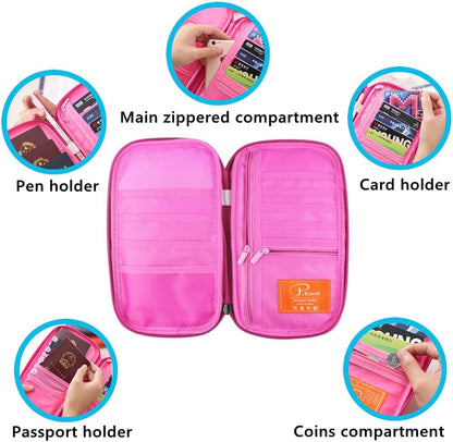 RFID Travel Passport Wallet, Family Passport Holder, Trip Document Organizer P.Travel Series