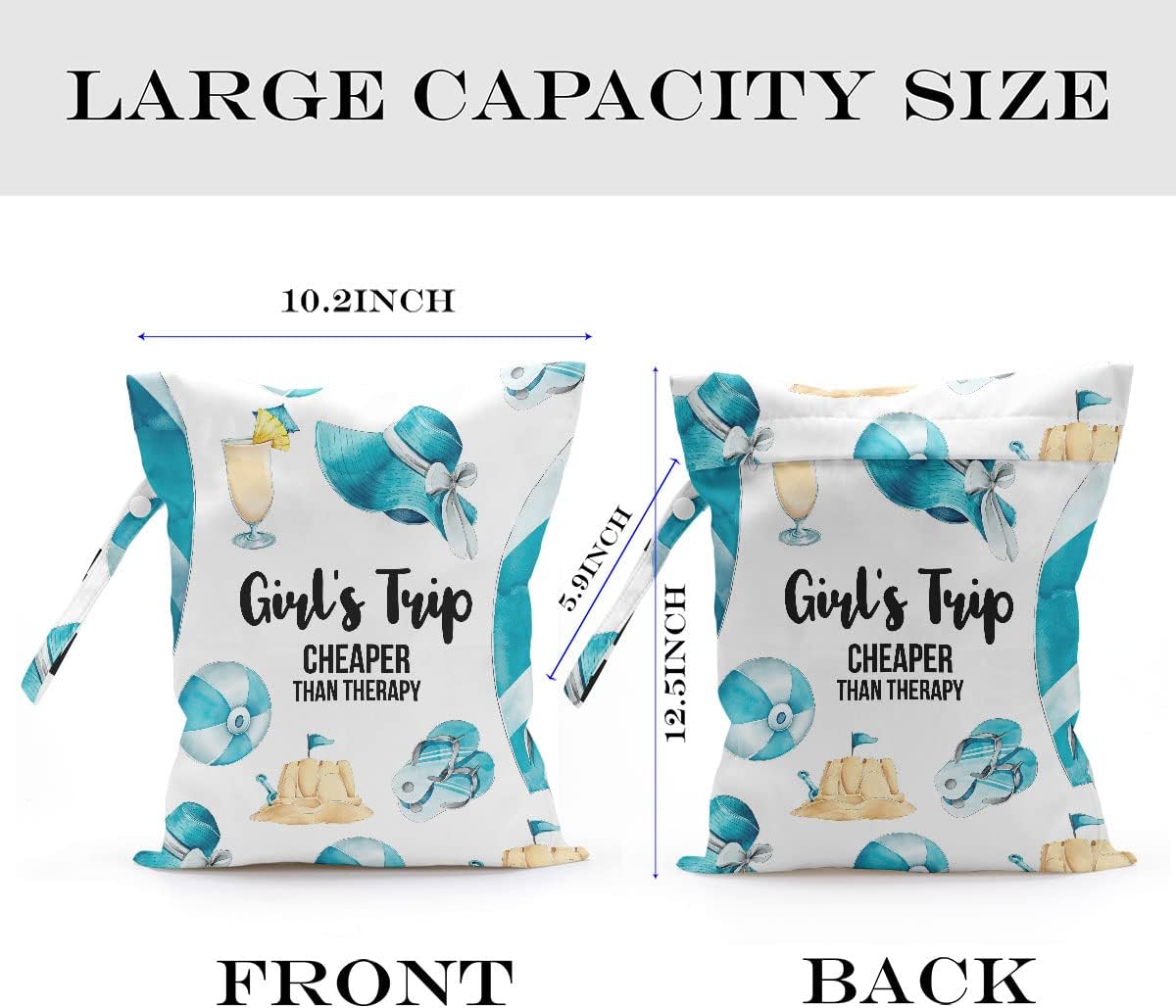 Wet Bag, Wet Dry Bag, Wet Bag for Swimsuit, Travel, Beach, Pool, Diapers, Dirty Yoga Gym Clothes, Toiletries, Makeup Bag, Waterproof Reusable Cute Beach Bag Bee Flower Decor, 2 Pcs Set.