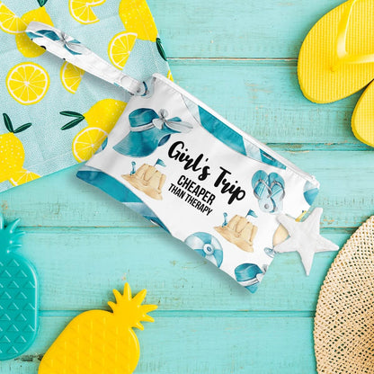 Wet Bag, Wet Dry Bag, Wet Bag for Swimsuit, Travel, Beach, Pool, Diapers, Dirty Yoga Gym Clothes, Toiletries, Makeup Bag, Waterproof Reusable Cute Beach Bag Bee Flower Decor, 2 Pcs Set.