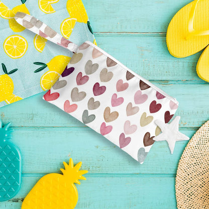 Wet Bag, Wet Dry Bag, Wet Bag for Swimsuit, Travel, Beach, Pool, Diapers, Dirty Yoga Gym Clothes, Toiletries, Makeup Bag, Waterproof Reusable Cute Beach Bag Bee Flower Decor, 2 Pcs Set.