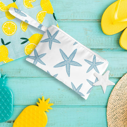 Wet Bag, Wet Dry Bag, Wet Bag for Swimsuit, Travel, Beach, Pool, Diapers, Dirty Yoga Gym Clothes, Toiletries, Makeup Bag, Waterproof Reusable Cute Beach Bag Bee Flower Decor, 2 Pcs Set.
