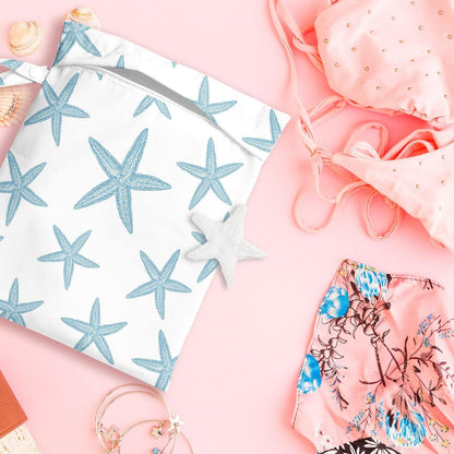 Wet Bag, Wet Dry Bag, Wet Bag for Swimsuit, Travel, Beach, Pool, Diapers, Dirty Yoga Gym Clothes, Toiletries, Makeup Bag, Waterproof Reusable Cute Beach Bag Bee Flower Decor, 2 Pcs Set.