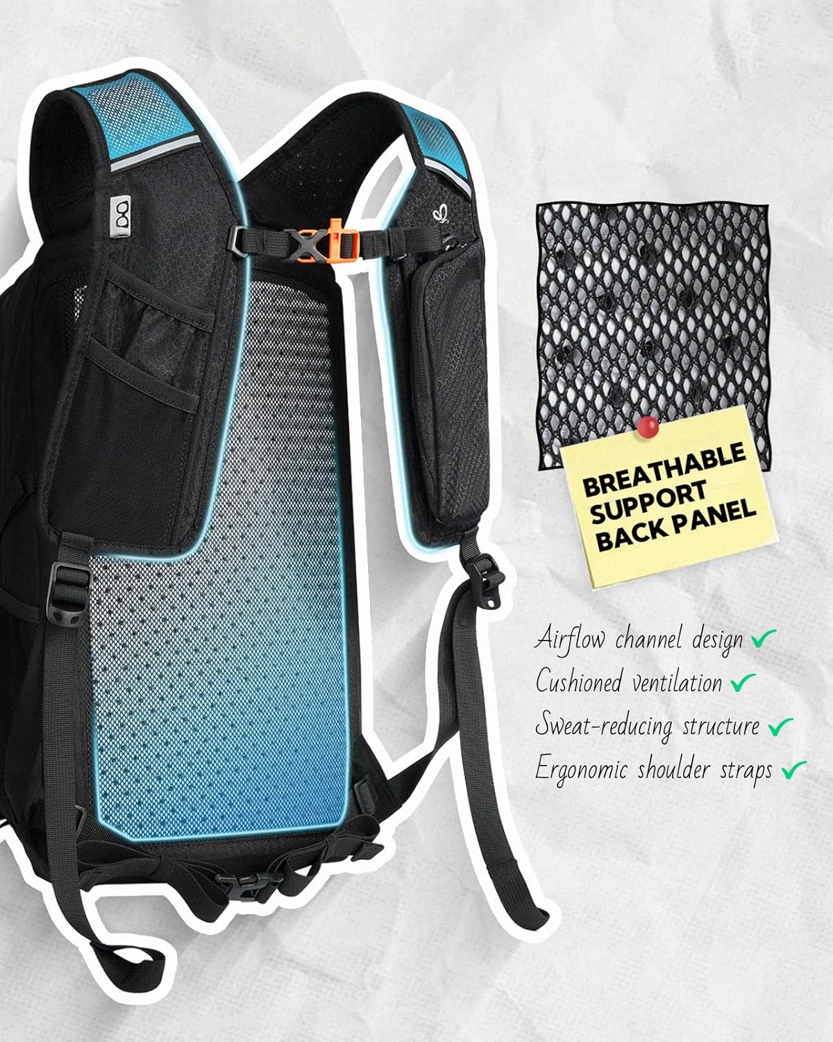 Small Lightweight Hiking Backpack: 20L Outdoor Daypack with Phone Pocket, Hydration Compatible, Breathable Backpanel, Multi-Compartment for Camping Trekking Travel Women Men