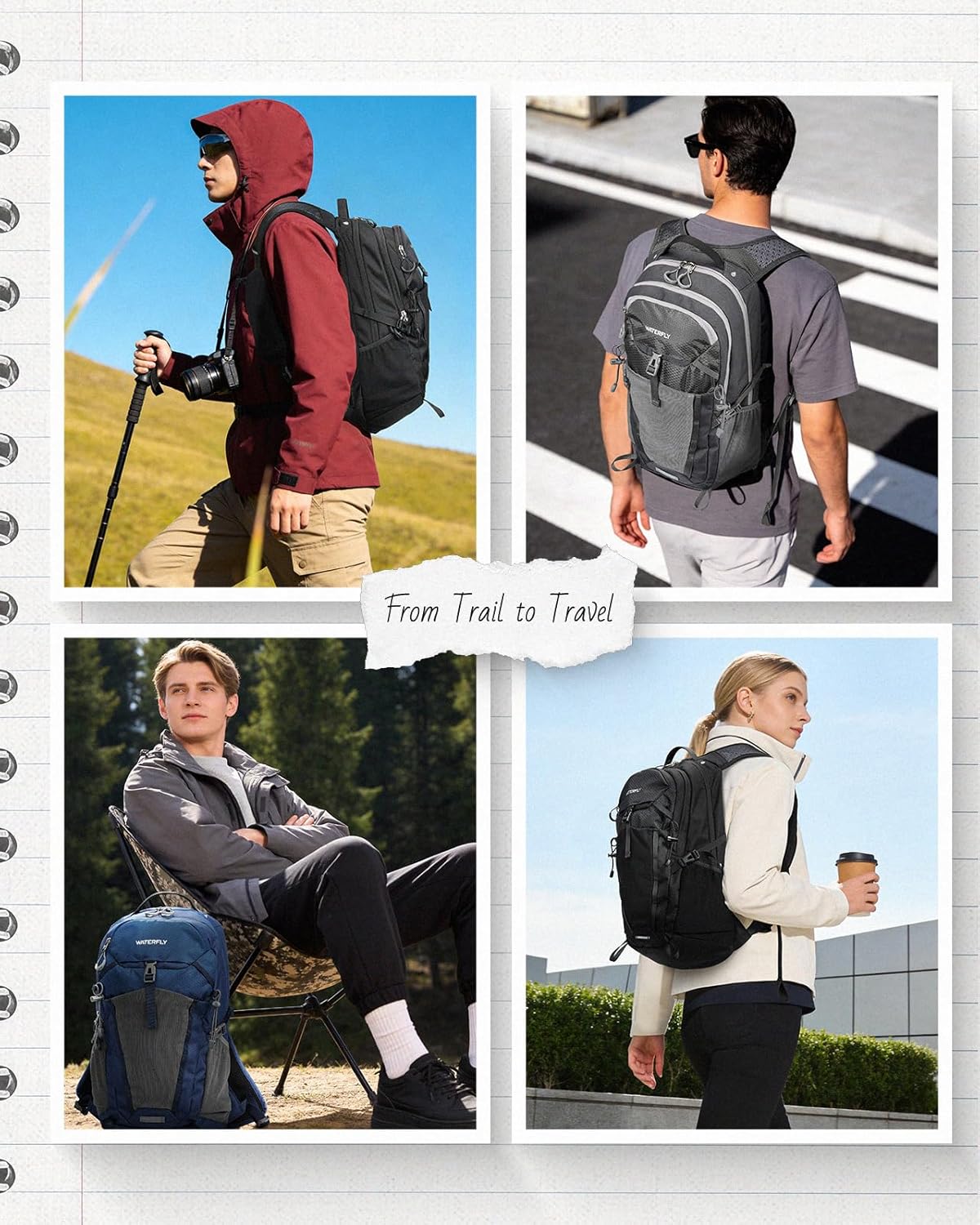Small Lightweight Hiking Backpack: 20L Outdoor Daypack with Phone Pocket, Hydration Compatible, Breathable Backpanel, Multi-Compartment for Camping Trekking Travel Women Men