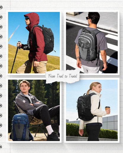 Small Lightweight Hiking Backpack: 20L Outdoor Daypack with Phone Pocket, Hydration Compatible, Breathable Backpanel, Multi-Compartment for Camping Trekking Travel Women Men