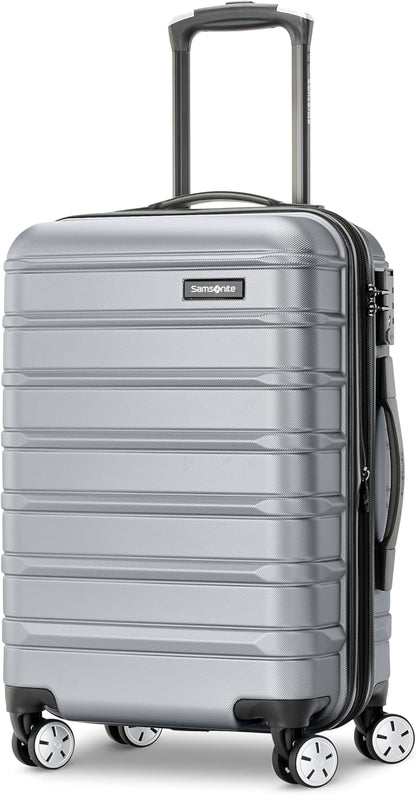 Omni 2 Domestic Carry-On Luggage - 22x14x9 Airline-Approved - Features Expandable Polycarbonate Shell, 360° Wheels, TSA Lock - Amazon Exclusive - Artic Silver