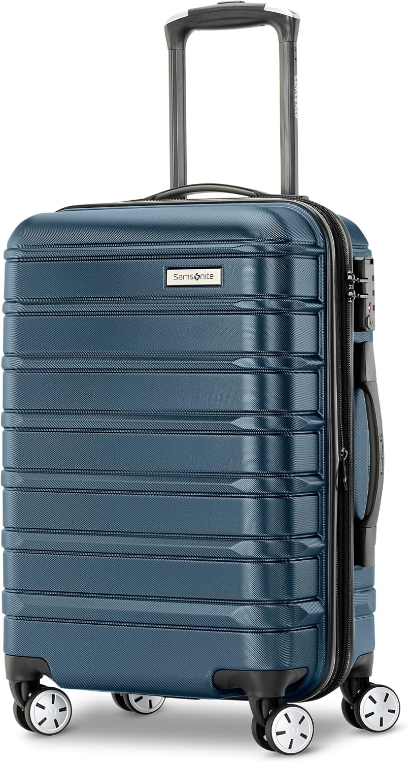 Omni 2 Domestic Carry-On Luggage - 22x14x9 Airline-Approved - Features Expandable Polycarbonate Shell, 360° Wheels, TSA Lock - Amazon Exclusive - Artic Silver