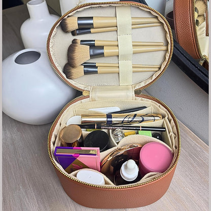 Vanity Case Makeup Bag with Removable Organizer Divider, Travel Toiletry Cosmetic Organizer for Women