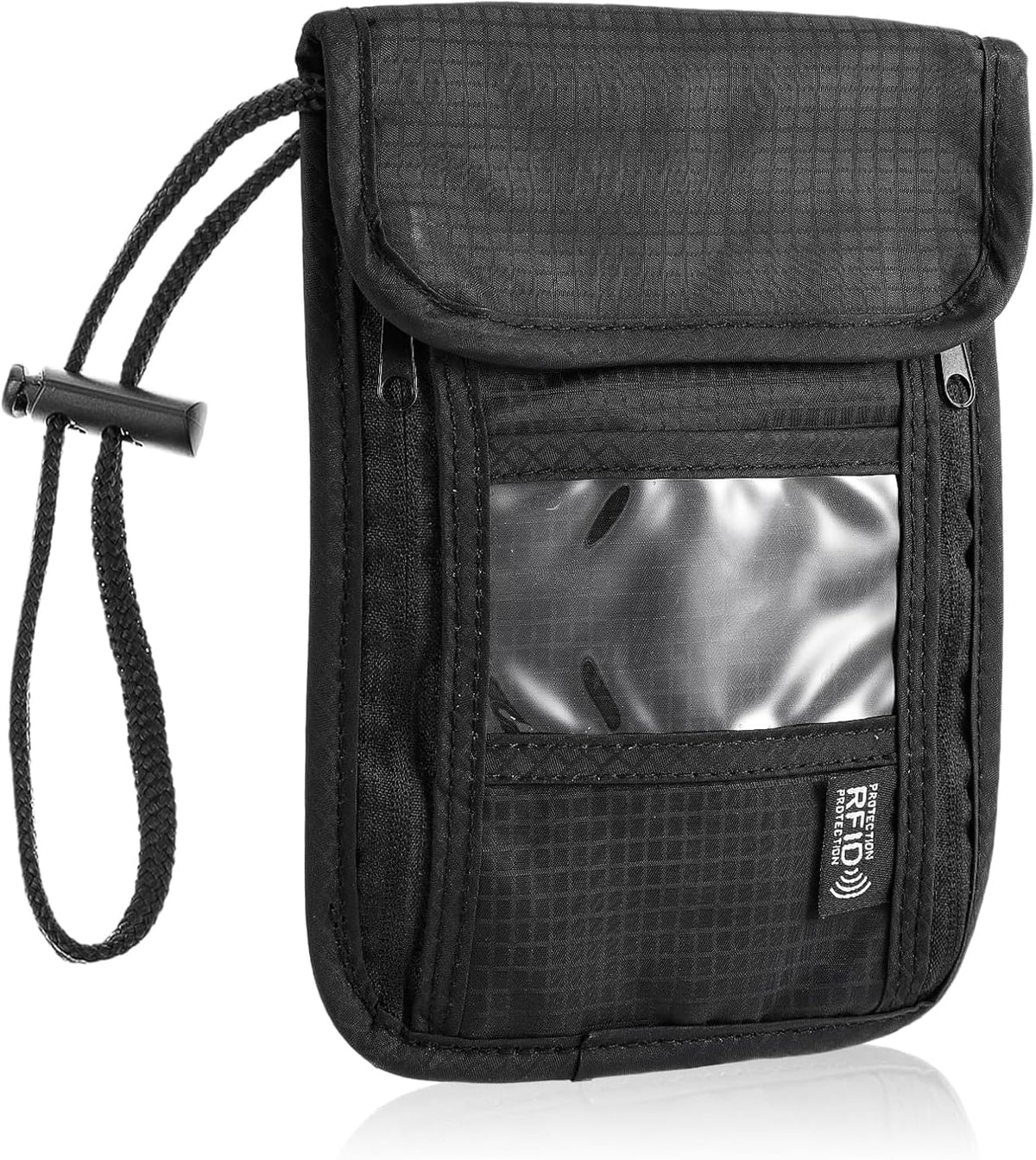 Travel Neck Wallet, RFID Blocking Waterproof Passport Pouch ﻿ | RFID Blocking Waterproof Nylon Travel Neck Wallet Lightweight Hidden Security Passport Money Pouch with Adjustable Strap