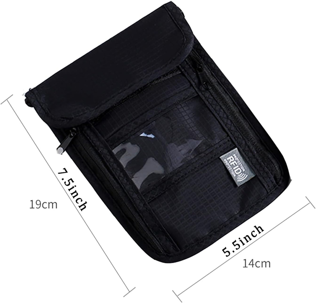 Travel Neck Wallet, RFID Blocking Waterproof Passport Pouch ﻿ | RFID Blocking Waterproof Nylon Travel Neck Wallet Lightweight Hidden Security Passport Money Pouch with Adjustable Strap
