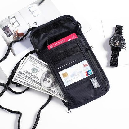 Travel Neck Wallet, RFID Blocking Waterproof Passport Pouch ﻿ | RFID Blocking Waterproof Nylon Travel Neck Wallet Lightweight Hidden Security Passport Money Pouch with Adjustable Strap