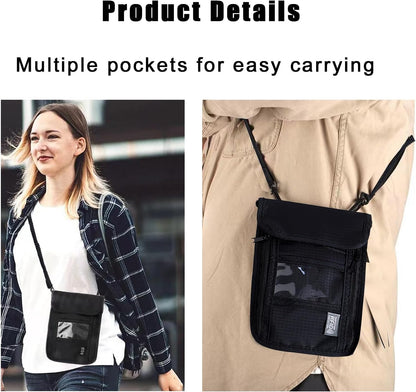 Travel Neck Wallet, RFID Blocking Waterproof Passport Pouch ﻿ | RFID Blocking Waterproof Nylon Travel Neck Wallet Lightweight Hidden Security Passport Money Pouch with Adjustable Strap