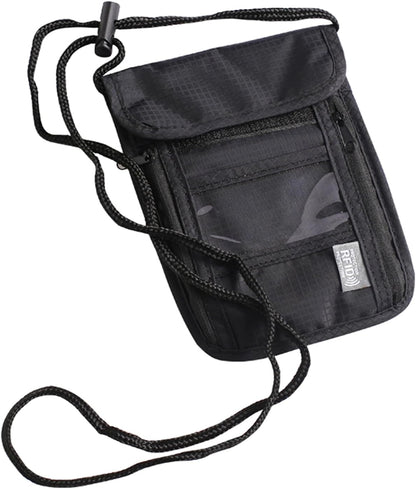 Travel Neck Wallet, RFID Blocking Waterproof Passport Pouch ﻿ | RFID Blocking Waterproof Nylon Travel Neck Wallet Lightweight Hidden Security Passport Money Pouch with Adjustable Strap