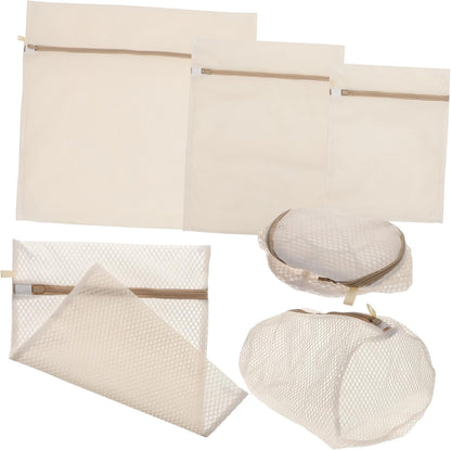 6pcs Mesh Laundry Bags with Zipper for Delicate Clothes Washing Clothing Organizer for Underwear Socks Gloves Protective Washing Machine Bags for Travel and Home Use