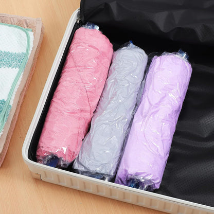 12 Pcs Travel Compression Vacuum Storage Bags Roll-up Seal Space Saver Bags for Clothing Luggage Portable Hand Roll Compression Packing Organizer