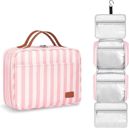 Hanging Travel Toiletry Bag,Large Capacity Cosmetic Travel Toiletry Organizer for Women with 4 Compartments & 1 Sturdy Hook,Perfect for Travel/Daily Use/Christmas
