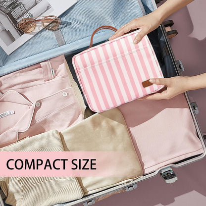 Hanging Travel Toiletry Bag,Large Capacity Cosmetic Travel Toiletry Organizer for Women with 4 Compartments & 1 Sturdy Hook,Perfect for Travel/Daily Use/Christmas