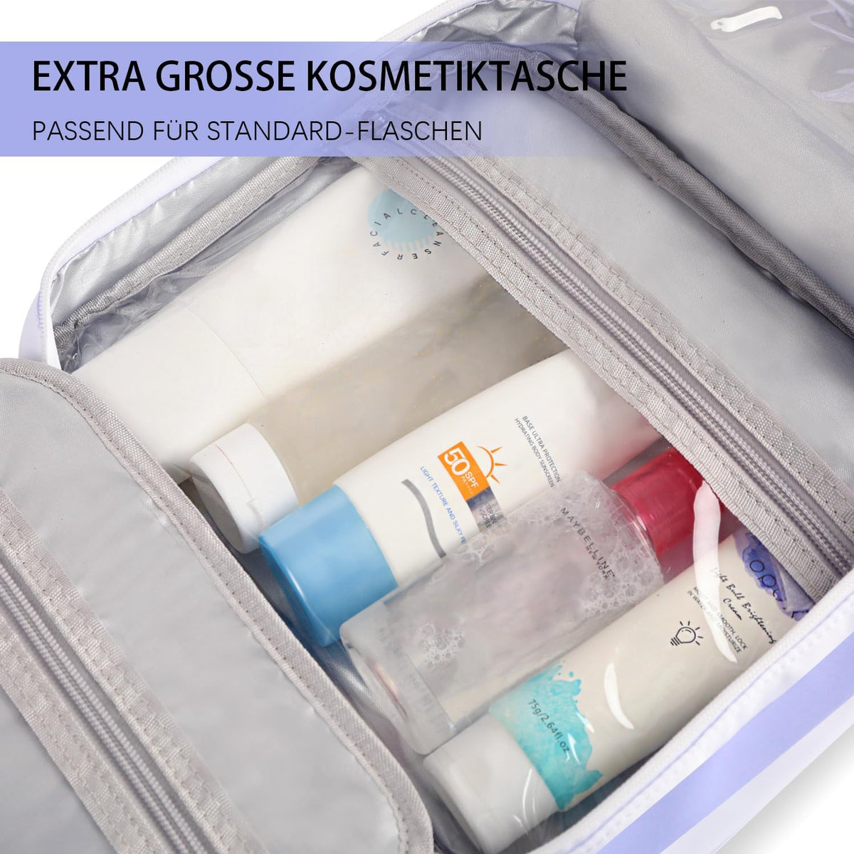 Hanging Travel Toiletry Bag,Large Capacity Cosmetic Travel Toiletry Organizer for Women with 4 Compartments & 1 Sturdy Hook,Perfect for Travel/Daily Use/Christmas
