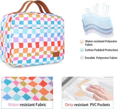 Hanging Travel Toiletry Bag,Large Capacity Cosmetic Travel Toiletry Organizer for Women with 4 Compartments & 1 Sturdy Hook,Perfect for Travel/Daily Use/Christmas