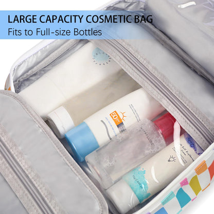 Hanging Travel Toiletry Bag,Large Capacity Cosmetic Travel Toiletry Organizer for Women with 4 Compartments & 1 Sturdy Hook,Perfect for Travel/Daily Use/Christmas