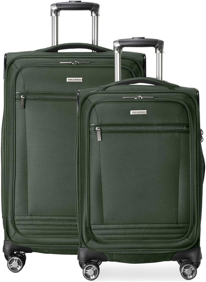 Avalon Softside Carry-On Luggage Made with Sustainable 100% Recycled PET (rPET), Lightweight, Eco-Friendly Travel, Expandable, Dual Spinner Wheels, Serengeti Night, 20-inch