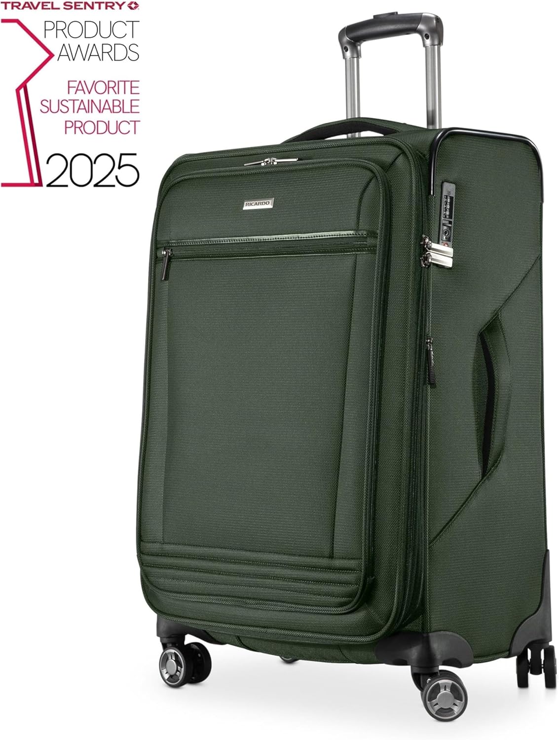 Avalon Softside Carry-On Luggage Made with Sustainable 100% Recycled PET (rPET), Lightweight, Eco-Friendly Travel, Expandable, Dual Spinner Wheels, Serengeti Night, 20-inch