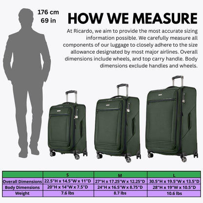 Avalon Softside Carry-On Luggage Made with Sustainable 100% Recycled PET (rPET), Lightweight, Eco-Friendly Travel, Expandable, Dual Spinner Wheels, Serengeti Night, 20-inch
