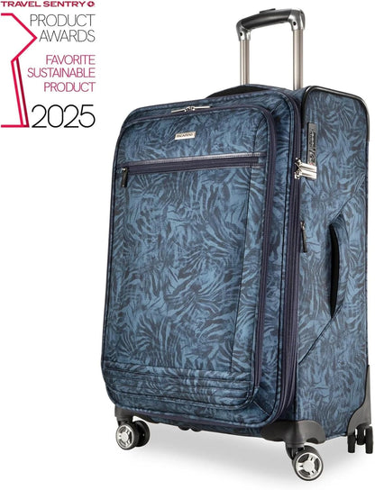 Avalon Softside Carry-On Luggage Made with Sustainable 100% Recycled PET (rPET), Lightweight, Eco-Friendly Travel, Expandable, Dual Spinner Wheels, Serengeti Night, 20-inch