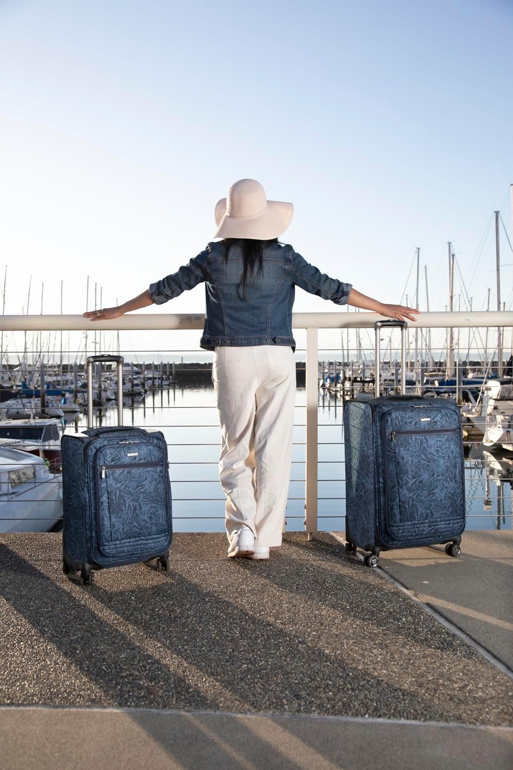 Avalon Softside Carry-On Luggage Made with Sustainable 100% Recycled PET (rPET), Lightweight, Eco-Friendly Travel, Expandable, Dual Spinner Wheels, Serengeti Night, 20-inch