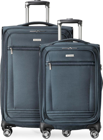 Avalon Softside Carry-On Luggage Made with Sustainable 100% Recycled PET (rPET), Lightweight, Eco-Friendly Travel, Expandable, Dual Spinner Wheels, Serengeti Night, 20-inch