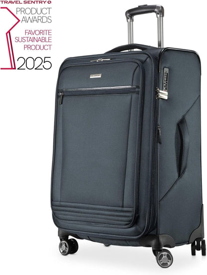 Avalon Softside Carry-On Luggage Made with Sustainable 100% Recycled PET (rPET), Lightweight, Eco-Friendly Travel, Expandable, Dual Spinner Wheels, Serengeti Night, 20-inch