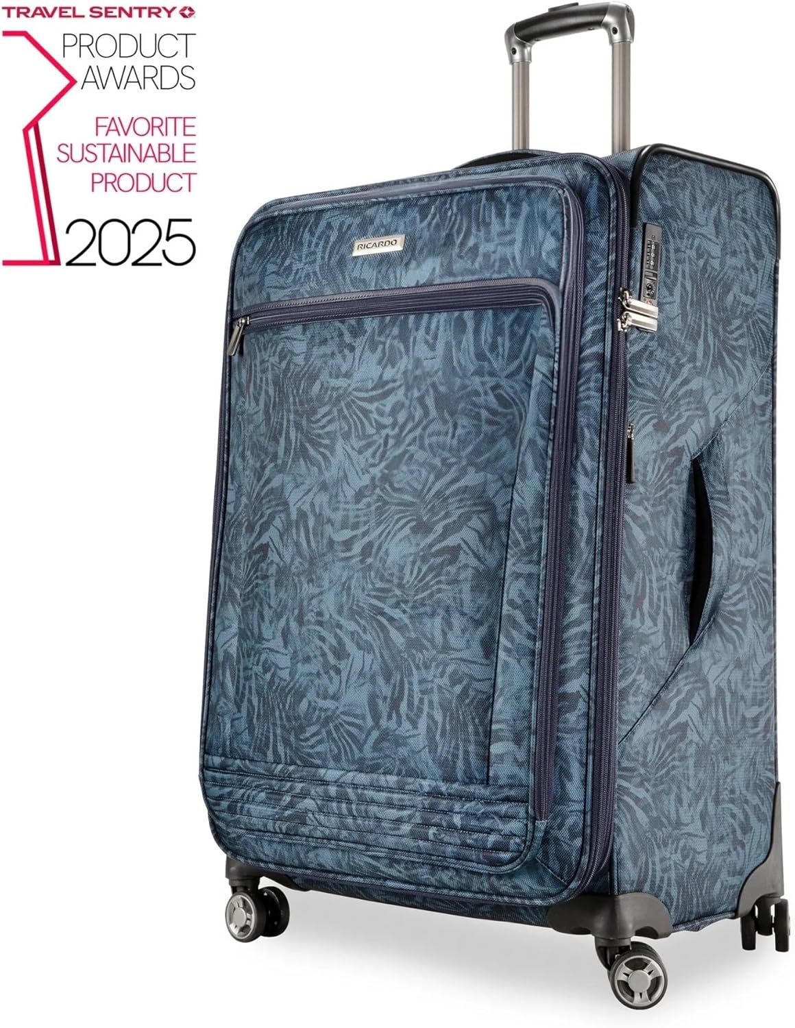 Avalon Softside Carry-On Luggage Made with Sustainable 100% Recycled PET (rPET), Lightweight, Eco-Friendly Travel, Expandable, Dual Spinner Wheels, Serengeti Night, 20-inch