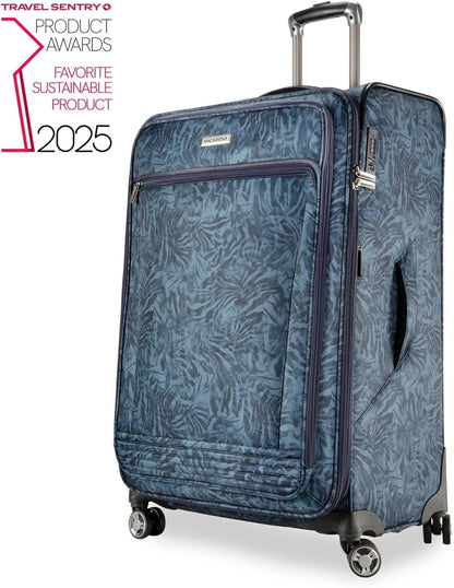 Avalon Softside Carry-On Luggage Made with Sustainable 100% Recycled PET (rPET), Lightweight, Eco-Friendly Travel, Expandable, Dual Spinner Wheels, Serengeti Night, 20-inch