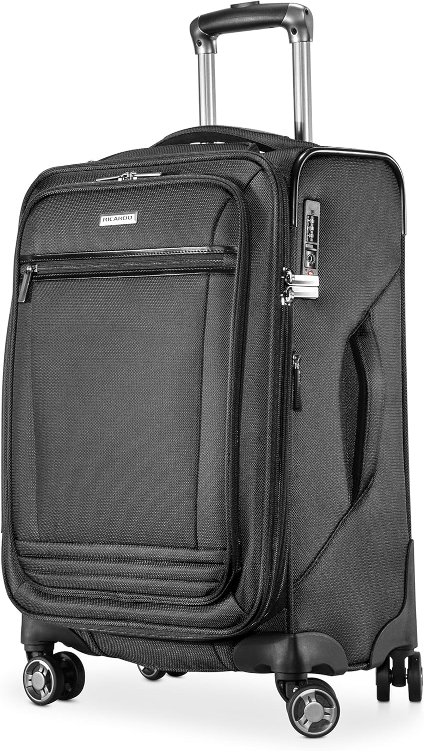 Avalon Softside Carry-On Luggage Made with Sustainable 100% Recycled PET (rPET), Lightweight, Eco-Friendly Travel, Expandable, Dual Spinner Wheels, Serengeti Night, 20-inch