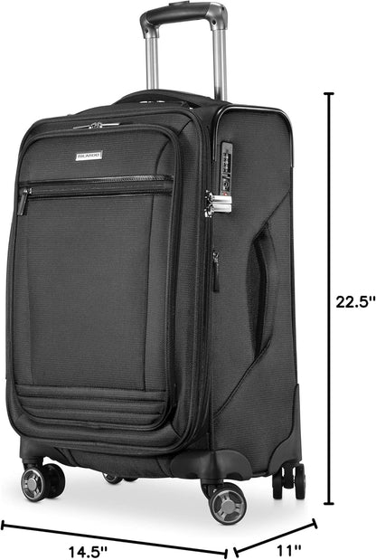 Avalon Softside Carry-On Luggage Made with Sustainable 100% Recycled PET (rPET), Lightweight, Eco-Friendly Travel, Expandable, Dual Spinner Wheels, Serengeti Night, 20-inch