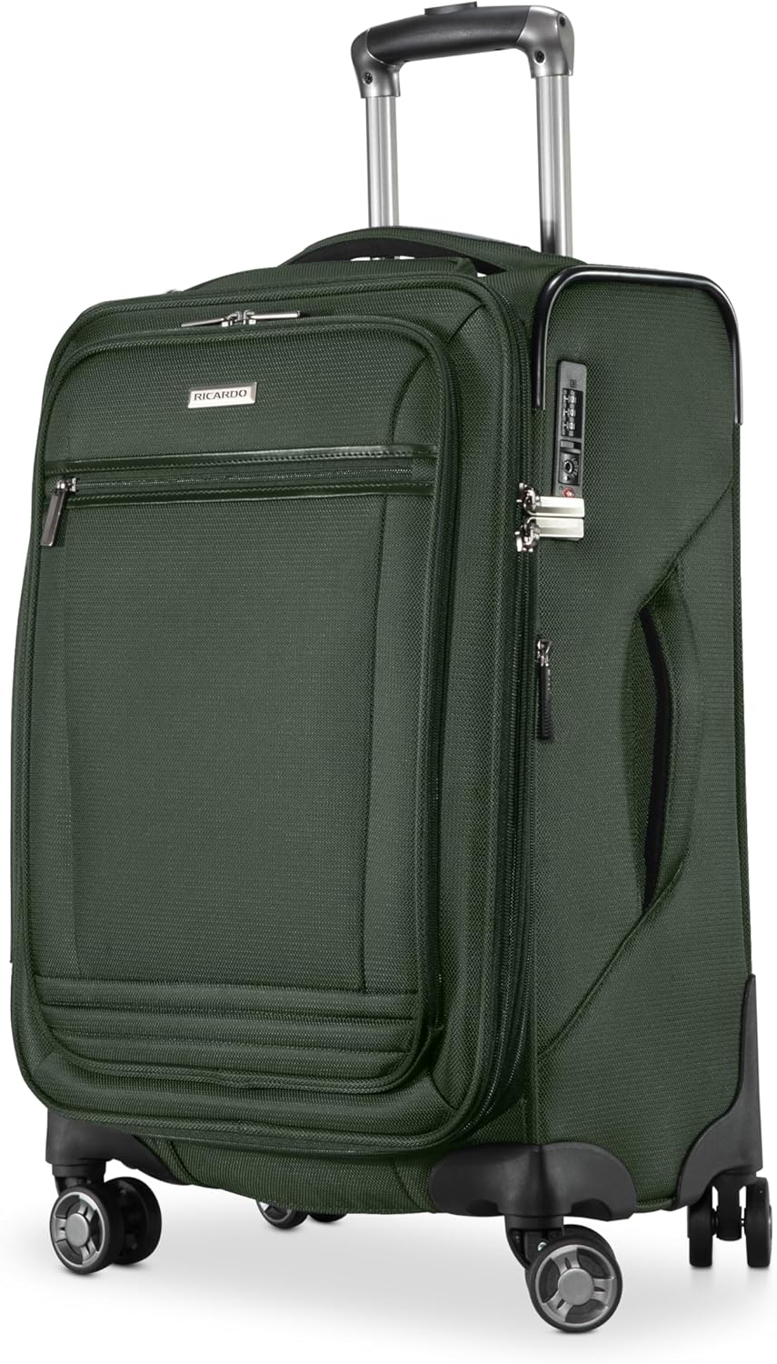 Avalon Softside Carry-On Luggage Made with Sustainable 100% Recycled PET (rPET), Lightweight, Eco-Friendly Travel, Expandable, Dual Spinner Wheels, Serengeti Night, 20-inch