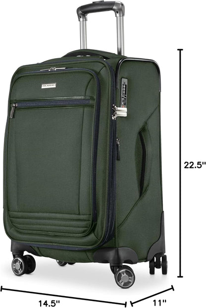 Avalon Softside Carry-On Luggage Made with Sustainable 100% Recycled PET (rPET), Lightweight, Eco-Friendly Travel, Expandable, Dual Spinner Wheels, Serengeti Night, 20-inch