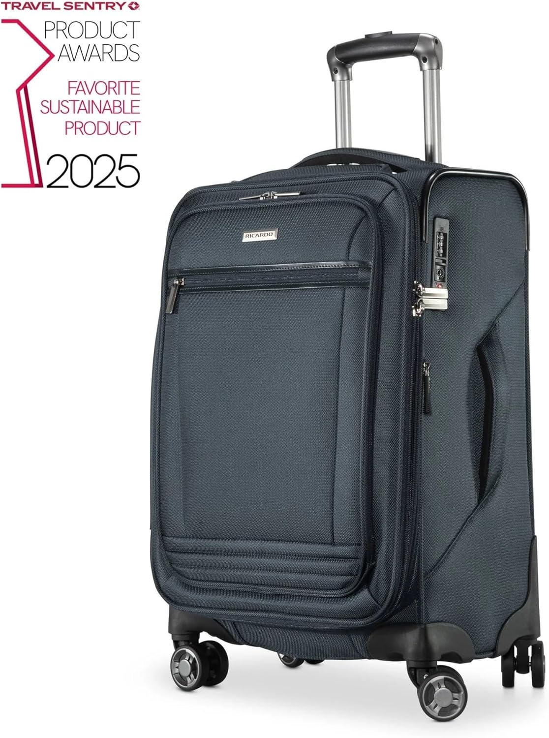 Avalon Softside Carry-On Luggage Made with Sustainable 100% Recycled PET (rPET), Lightweight, Eco-Friendly Travel, Expandable, Dual Spinner Wheels, Serengeti Night, 20-inch