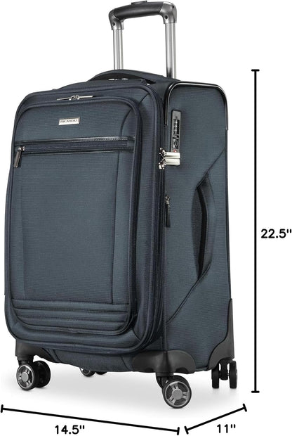 Avalon Softside Carry-On Luggage Made with Sustainable 100% Recycled PET (rPET), Lightweight, Eco-Friendly Travel, Expandable, Dual Spinner Wheels, Serengeti Night, 20-inch