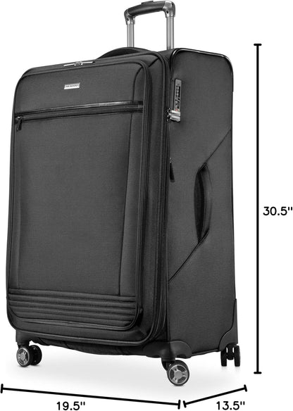 Avalon Softside Carry-On Luggage Made with Sustainable 100% Recycled PET (rPET), Lightweight, Eco-Friendly Travel, Expandable, Dual Spinner Wheels, Serengeti Night, 20-inch