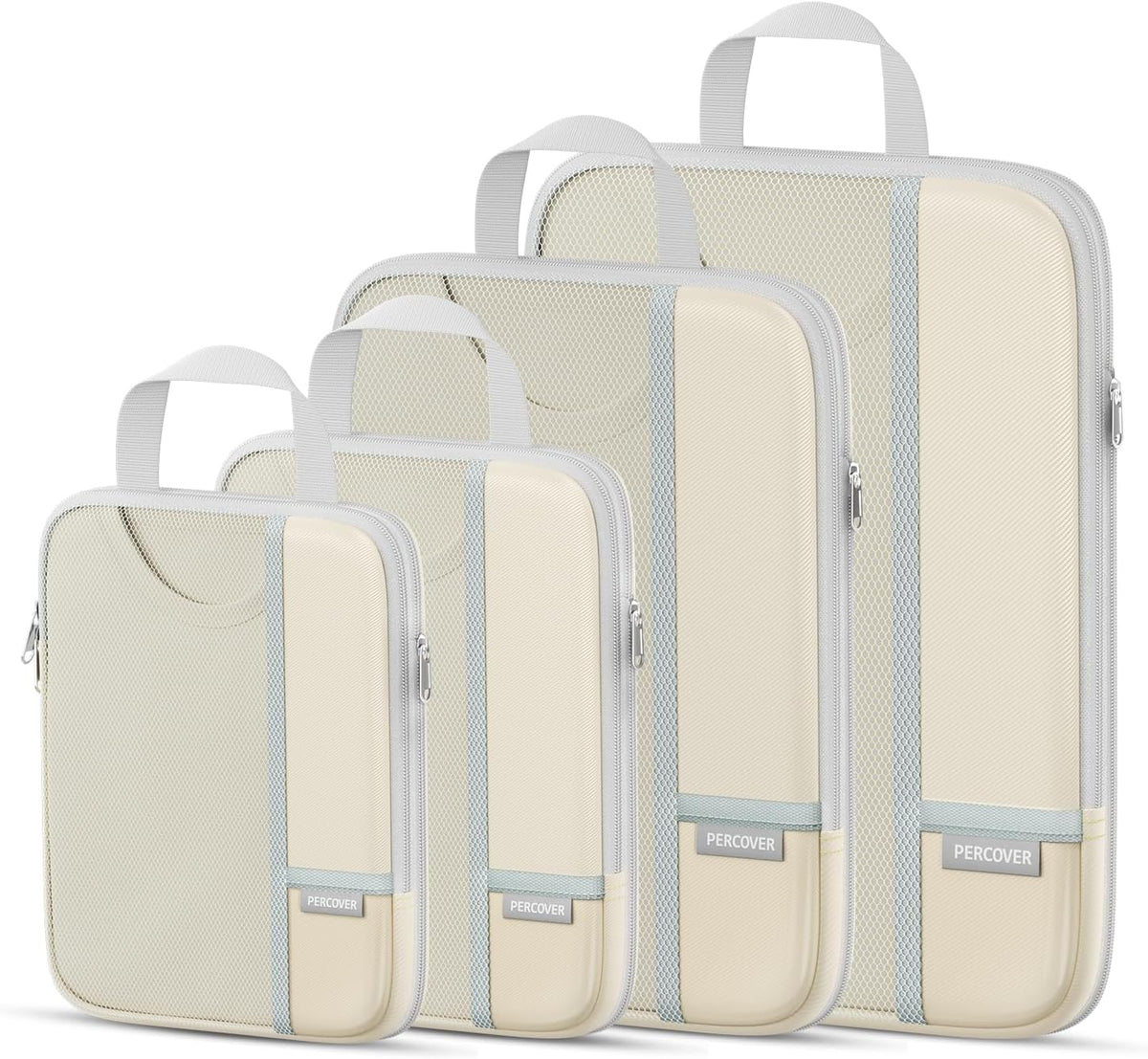 Percover Compression Packing Cubes for Travel, 6-Piece Structured Compression Organizer Set for Organized Packing & Carry-On Luggage, Pink