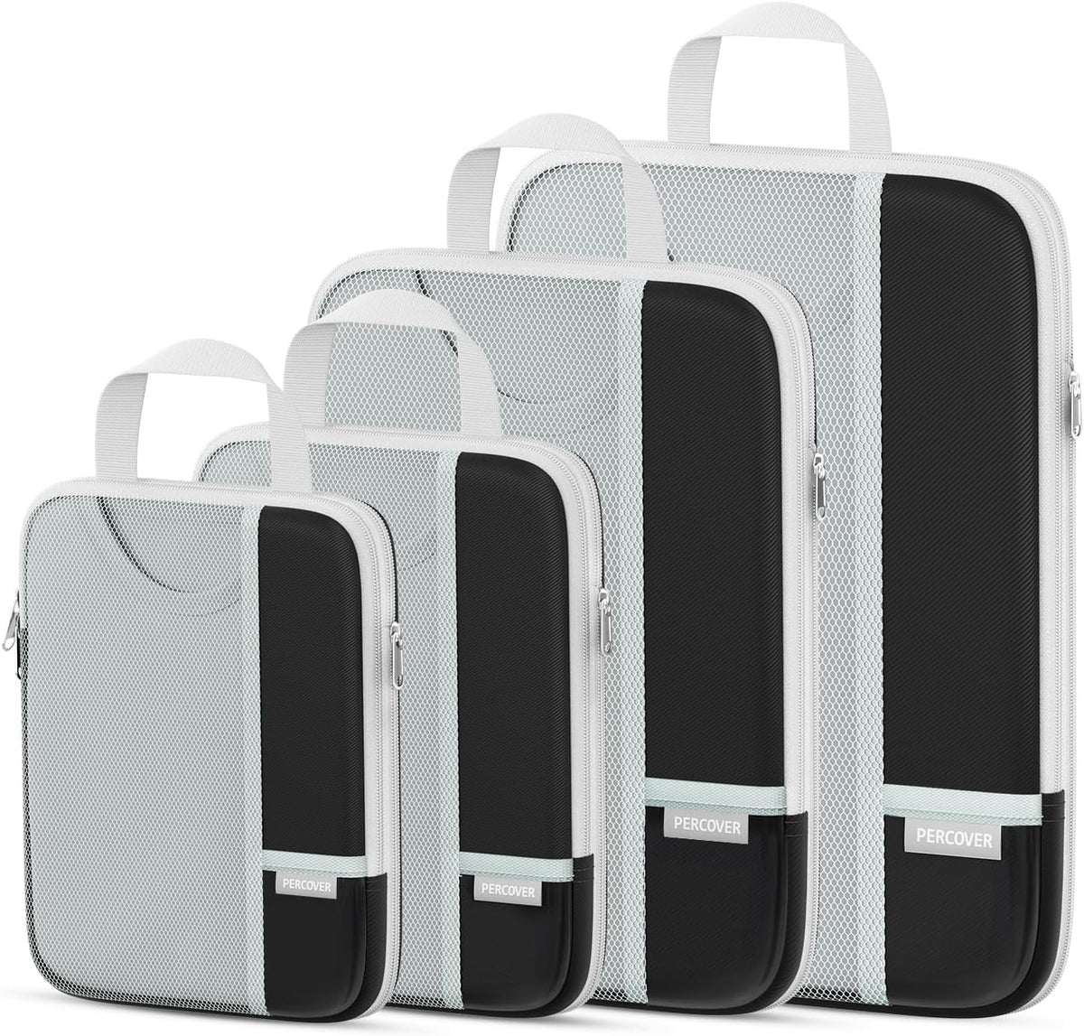 Percover Compression Packing Cubes for Travel, 6-Piece Structured Compression Organizer Set for Organized Packing & Carry-On Luggage, Pink