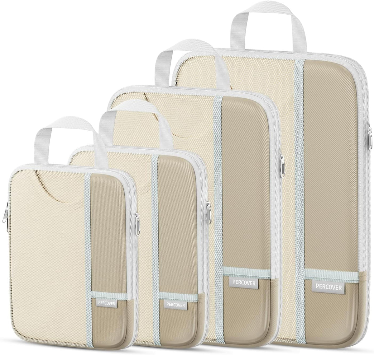 Percover Compression Packing Cubes for Travel, 6-Piece Structured Compression Organizer Set for Organized Packing & Carry-On Luggage, Pink