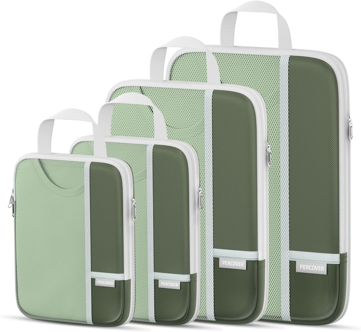 Percover Compression Packing Cubes for Travel, 6-Piece Structured Compression Organizer Set for Organized Packing & Carry-On Luggage, Pink