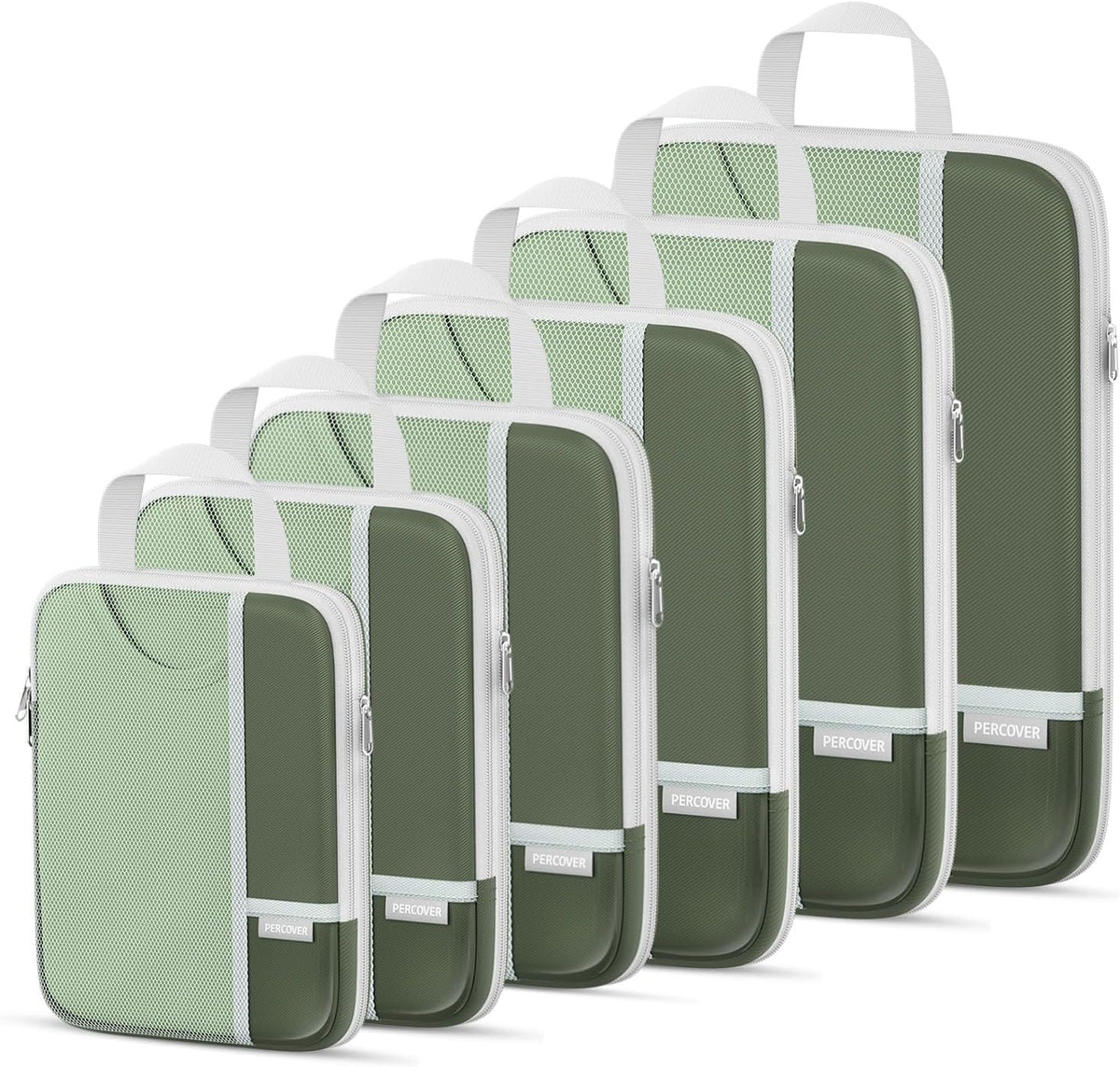 Percover Compression Packing Cubes for Travel, 6-Piece Structured Compression Organizer Set for Organized Packing & Carry-On Luggage, Pink