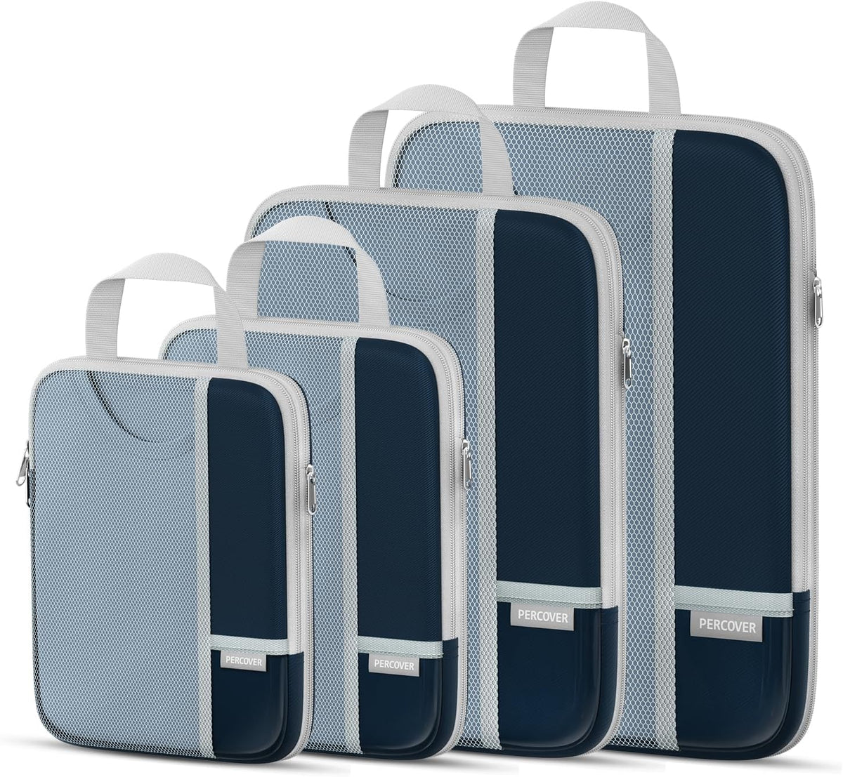Percover Compression Packing Cubes for Travel, 6-Piece Structured Compression Organizer Set for Organized Packing & Carry-On Luggage, Pink