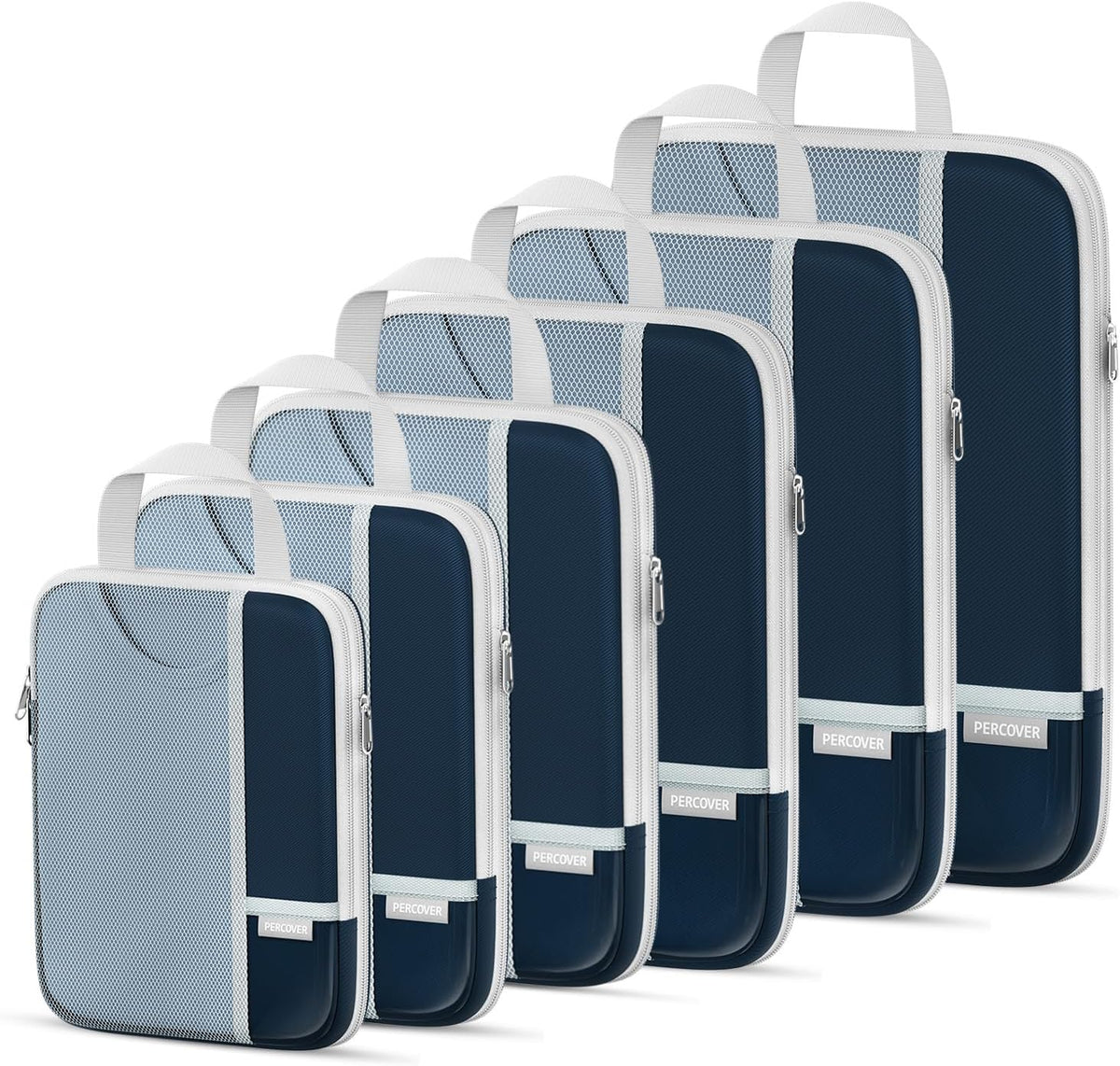 Percover Compression Packing Cubes for Travel, 6-Piece Structured Compression Organizer Set for Organized Packing & Carry-On Luggage, Pink