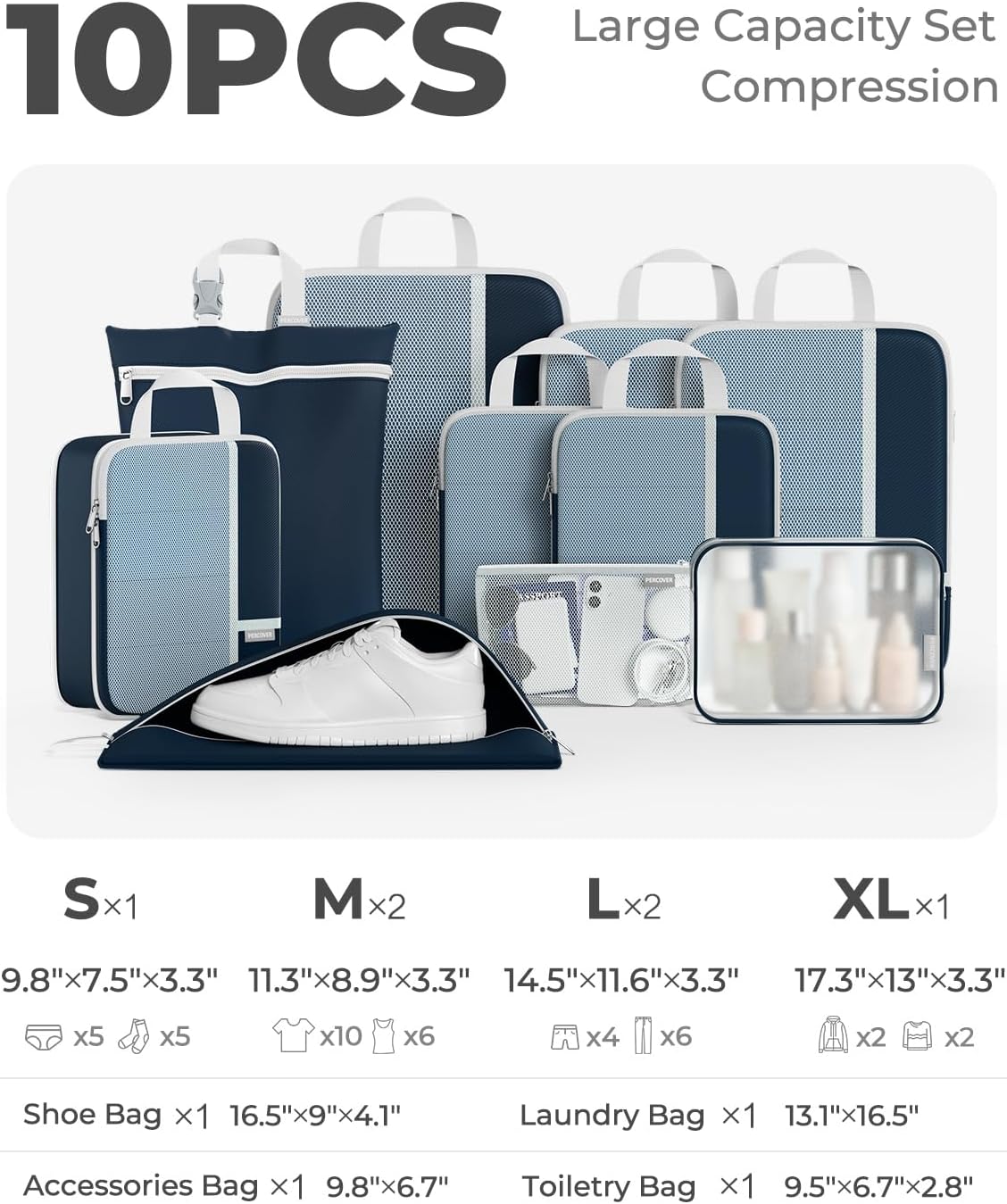 Percover Compression Packing Cubes for Travel, 6-Piece Structured Compression Organizer Set for Organized Packing & Carry-On Luggage, Pink